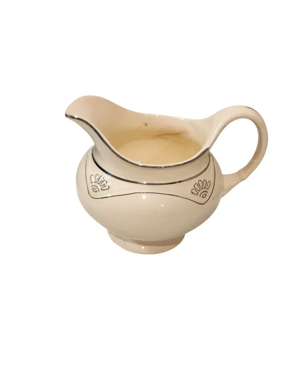 Vintage Homer Laughlin Ivory Fan Design 1948 Milk Pitcher/Creamer